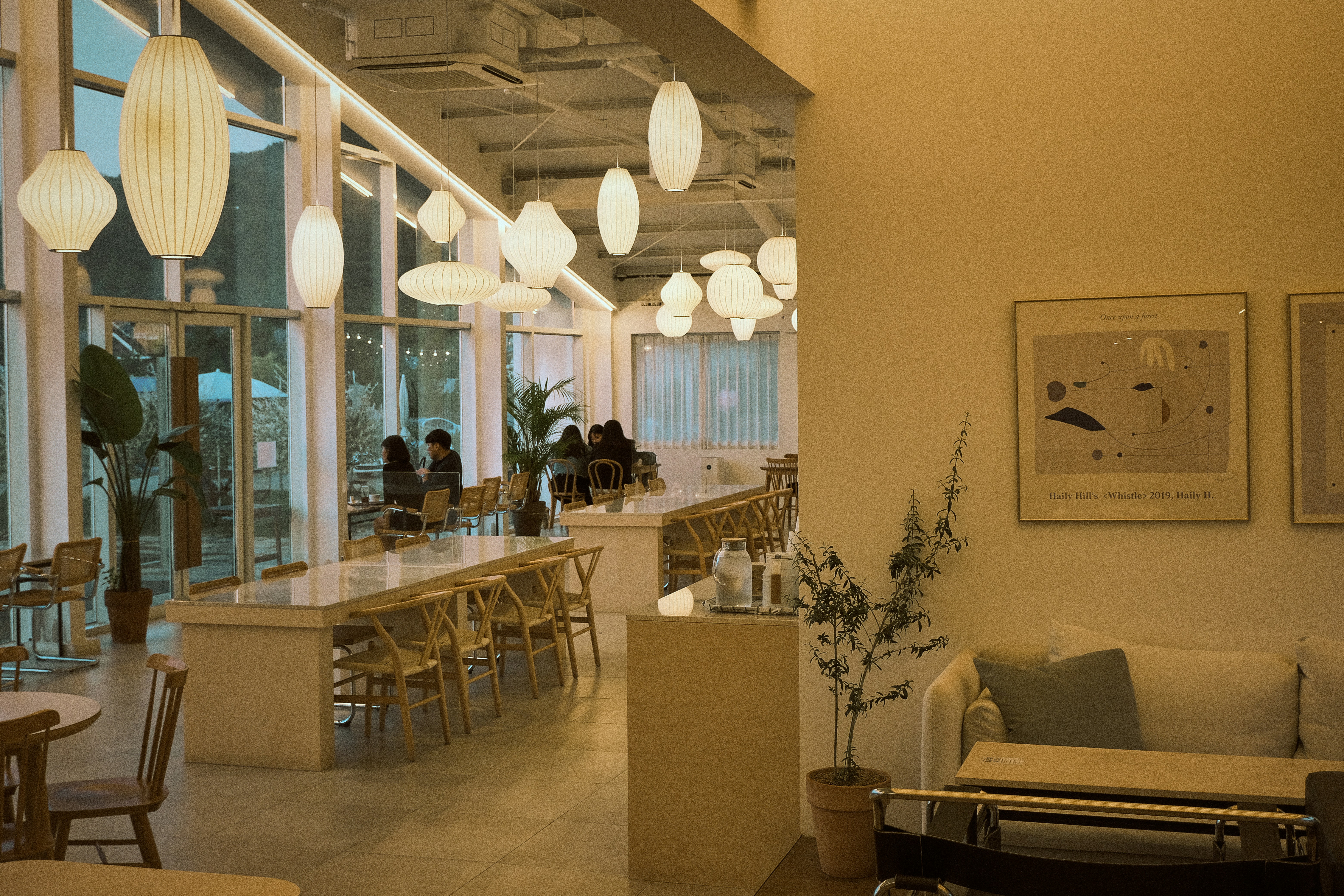 Cafe pendant lighting fit-out